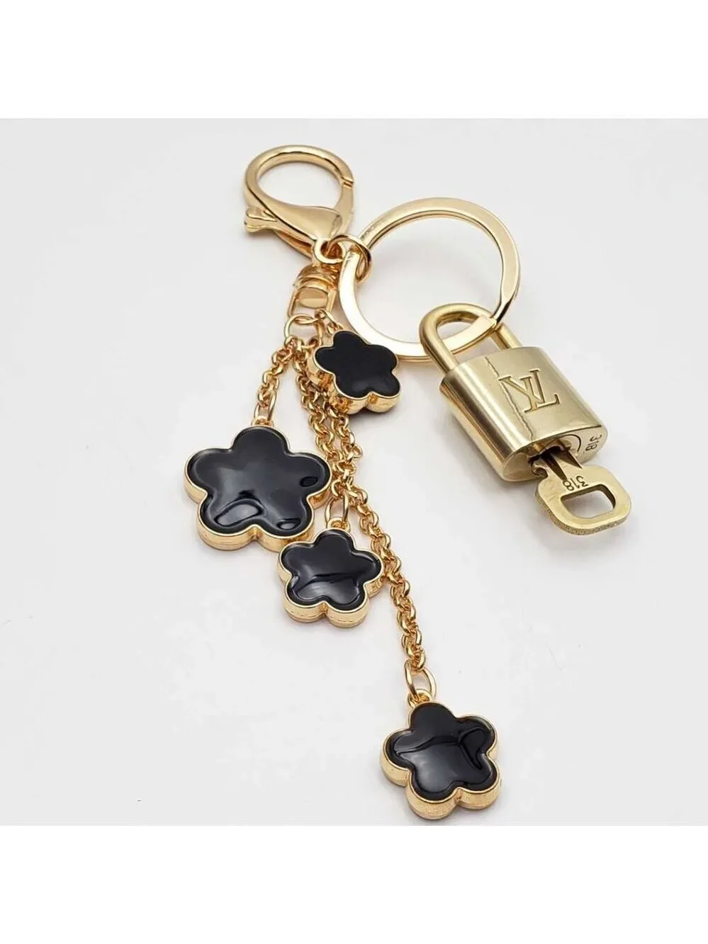 Louis Vuitton Gold Lock 🔒 Authentic LV Key + Unbranded Flower Bag Charm